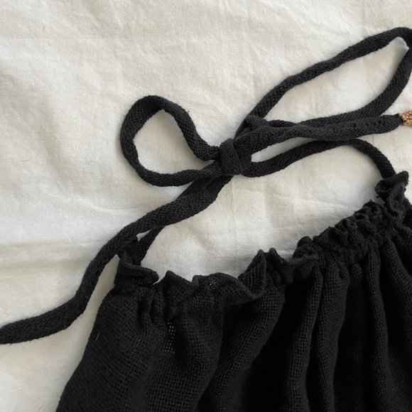 Free People Black Cotton Halter Top, XSMALL, NWOT, NEW - Picture 2 of 6